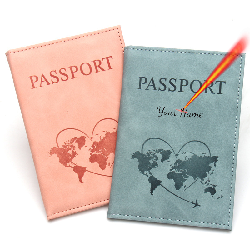Passport Holder Rfid - Güzel Harita Pasaport Kapağı Moda Seyahat