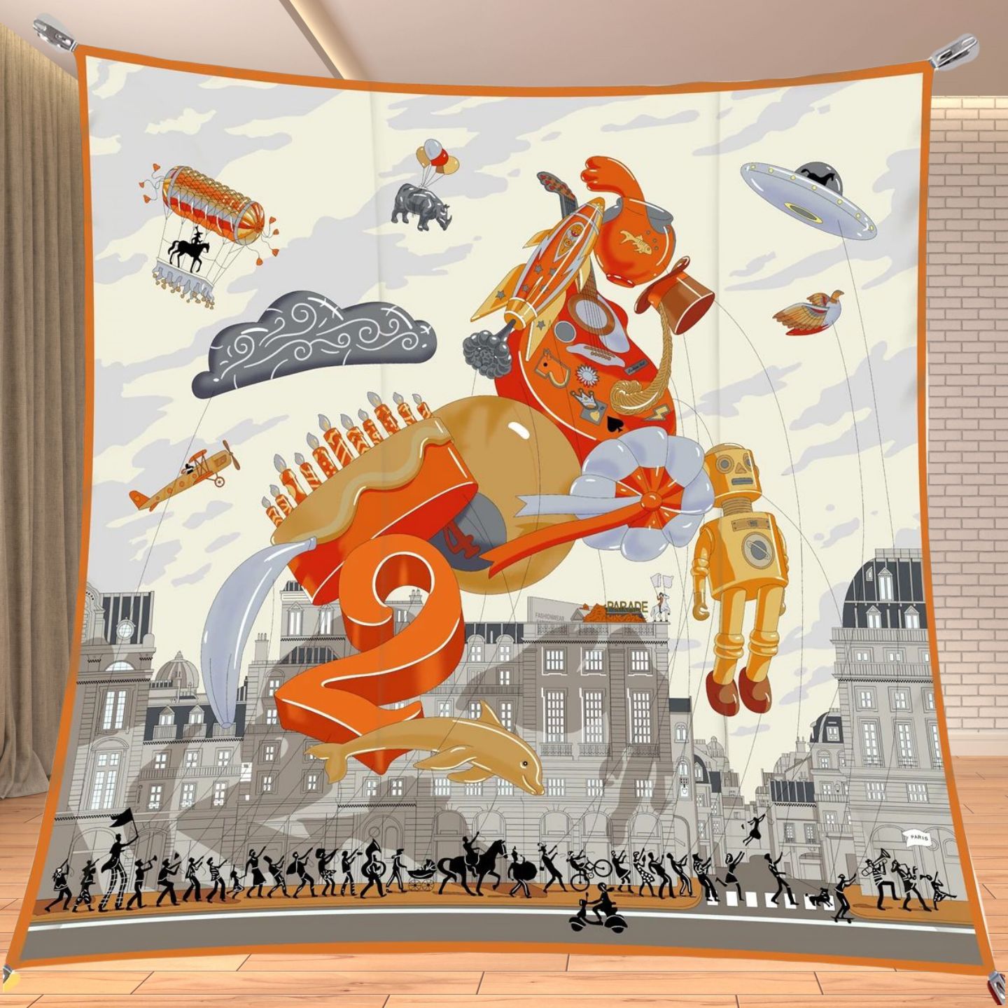 Travel Accessories Neck - 90cm dimi ipek benzeri kare eşarp