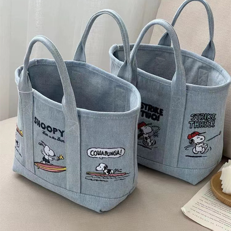 Travel Accessories Tech - Yeni Snoopy Comic Denim Tote, Okul