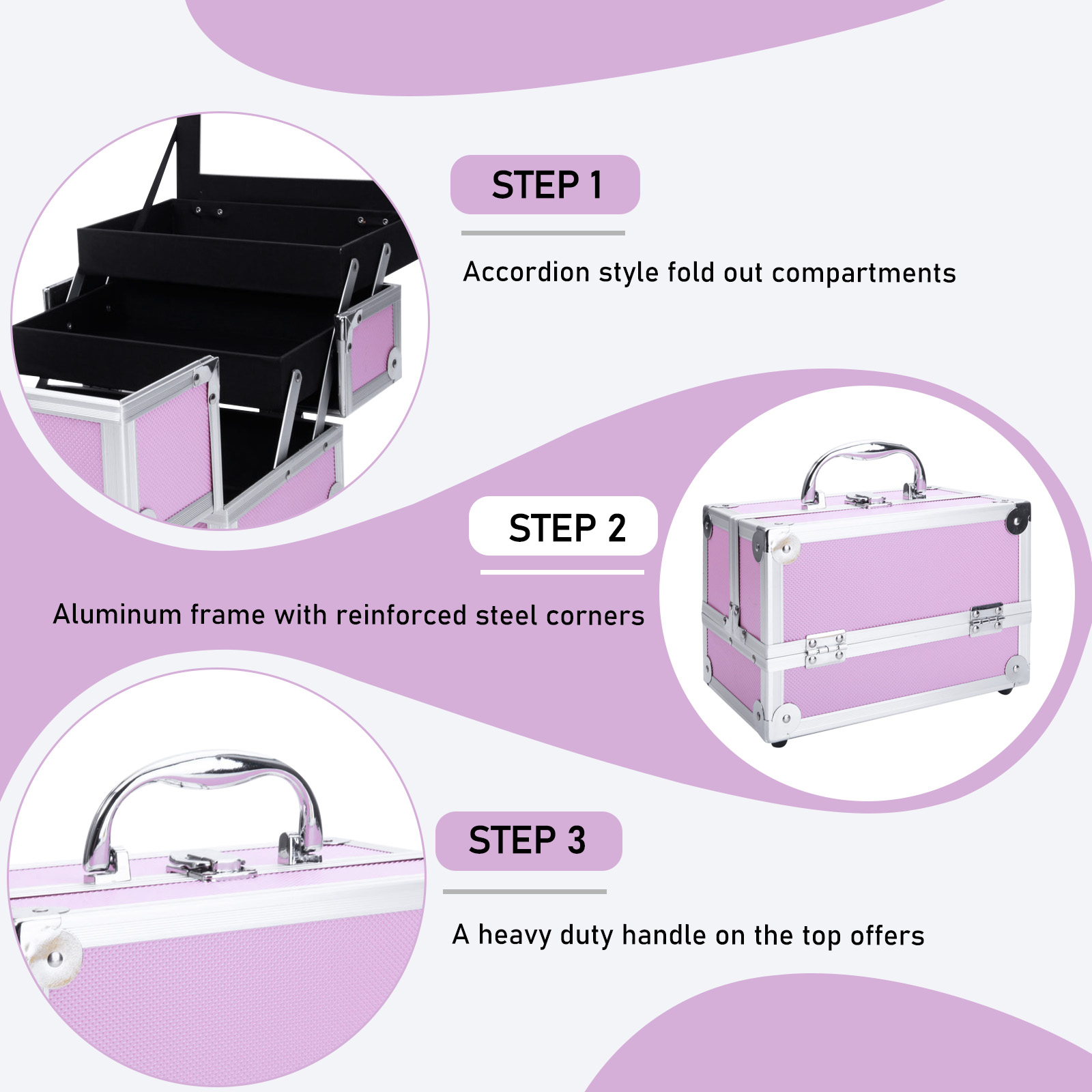 Pembe Alüminyum Alaşımlı Makya - Travel Accessories Box incelemesi ve fiyatı